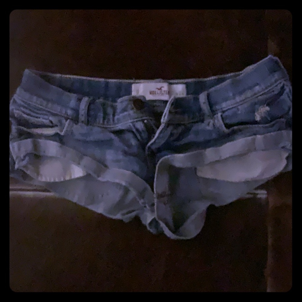 Hollister extra cheeky destroyed jean shorts